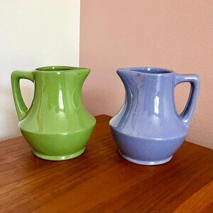 Vintage 1940's Beauceware RED CLAY Set of 2 Small Pitchers Beauce Québec RARE